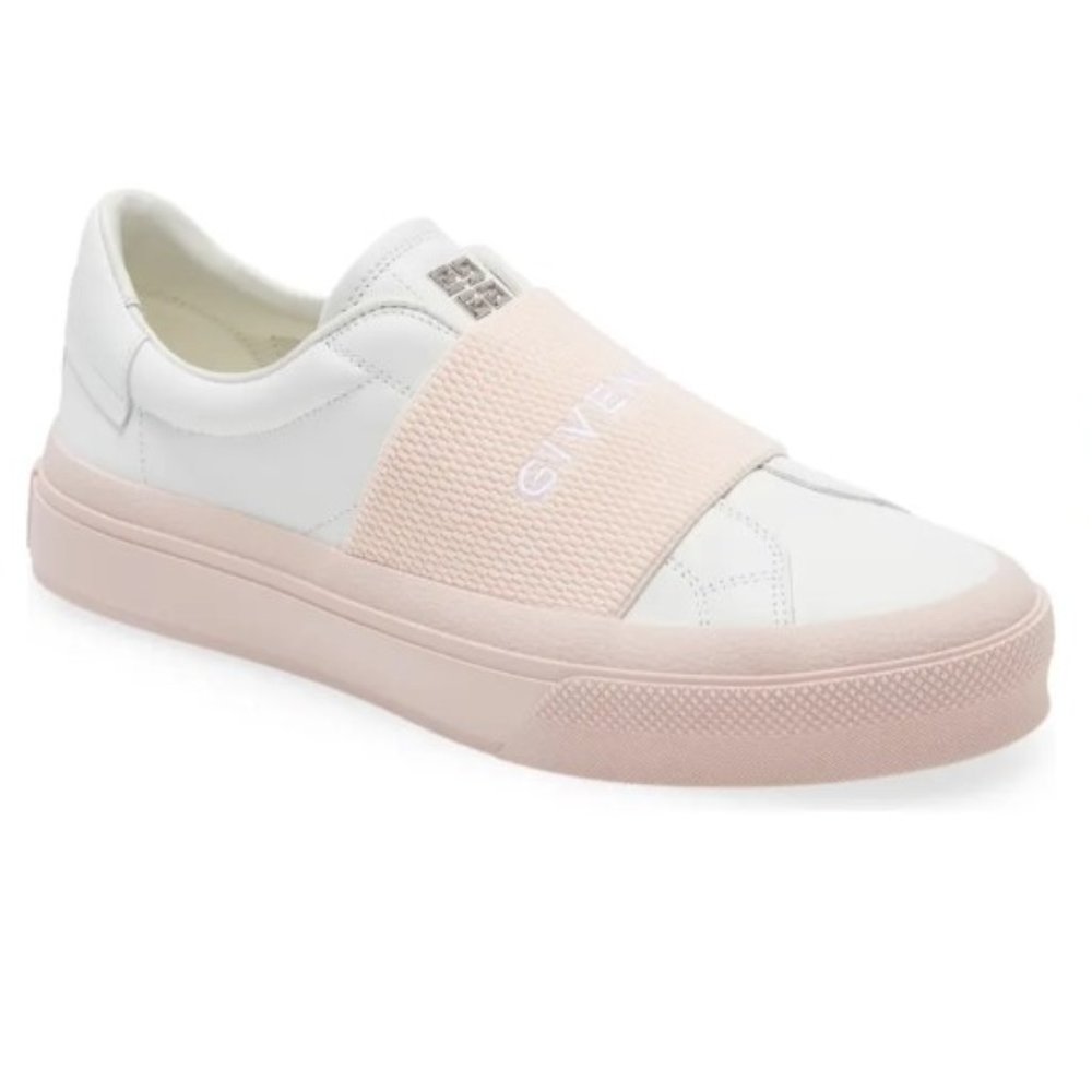 SNEAKERS IN LEATHER WITH GIVENCHY WEBBING